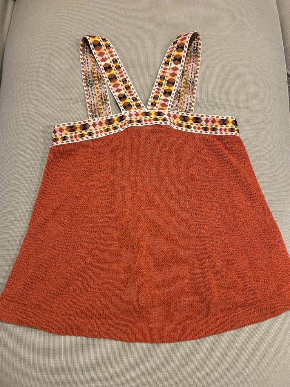 Madewell Crochet Knit Tank Top Rust Orange